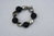 bracelett Ø55mm with black pearls 24mm and silver nuts 20x28mm